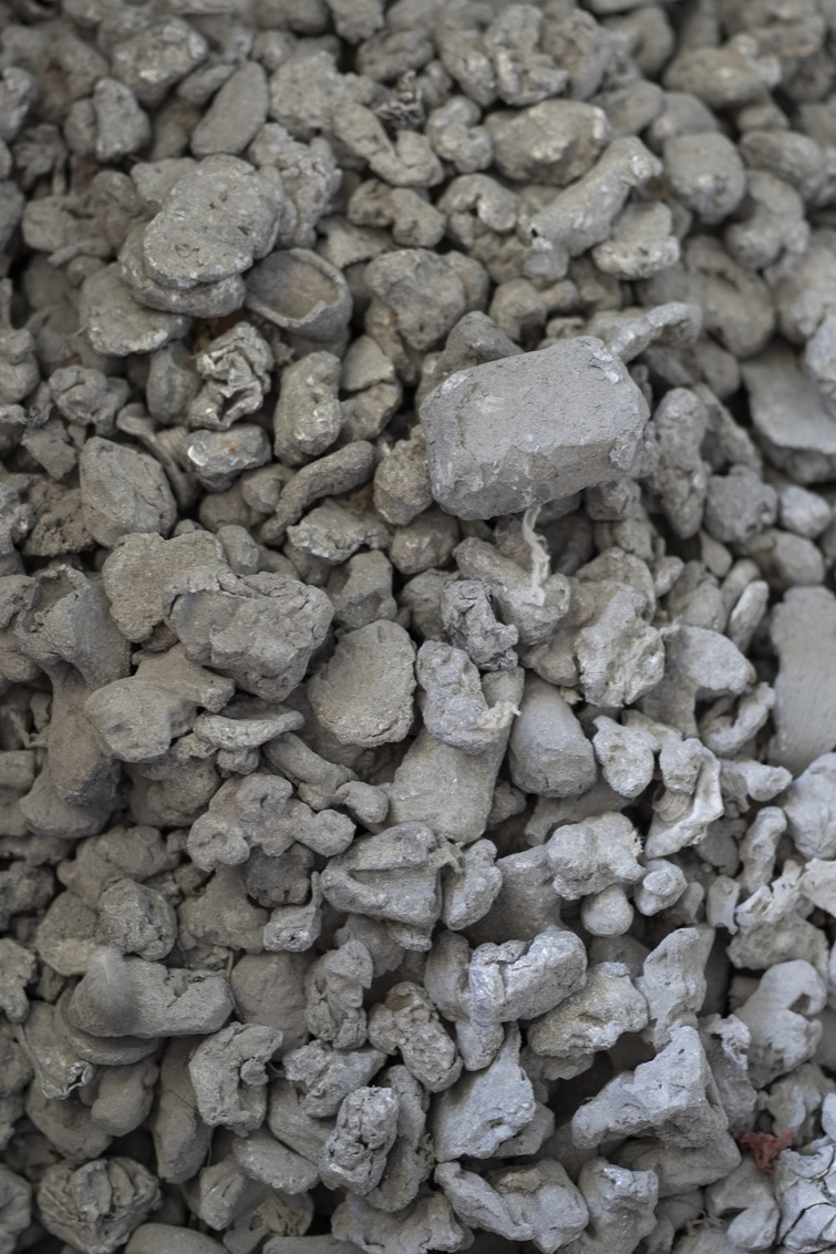 Close-up of incinerator bottom ash before HVP processing